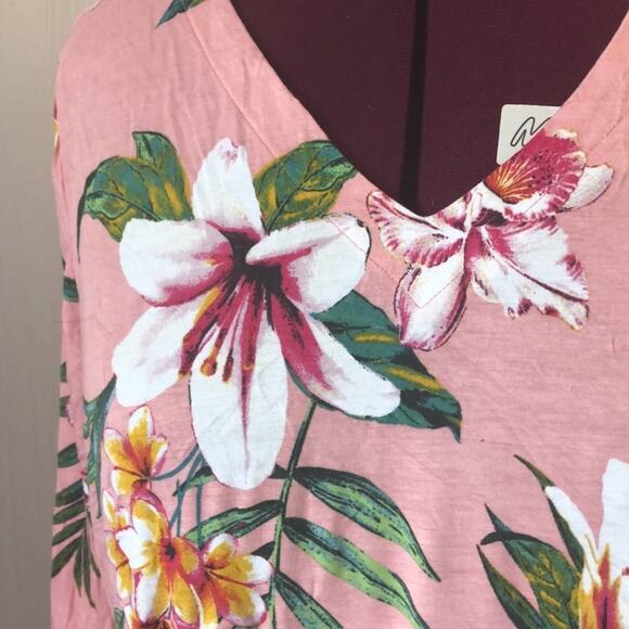 Belle by Kim Gravel Floral Print Rayon Knit Top Long Sleeve Multicolor Size 1X - Picture 2 of 7